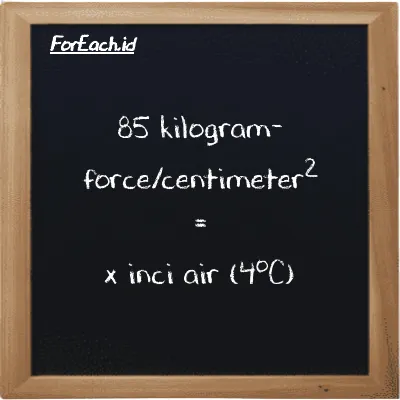 Contoh konversi kilogram-force/centimeter<sup>2</sup> ke inci air (4<sup>o</sup>C) (kgf/cm<sup>2</sup> ke inH2O)